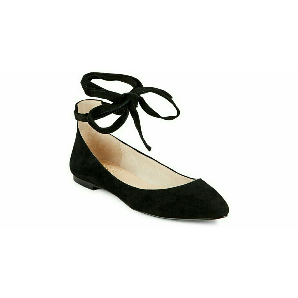 Vince Camuto Suede Leather Ankle Tie Flats 6.5